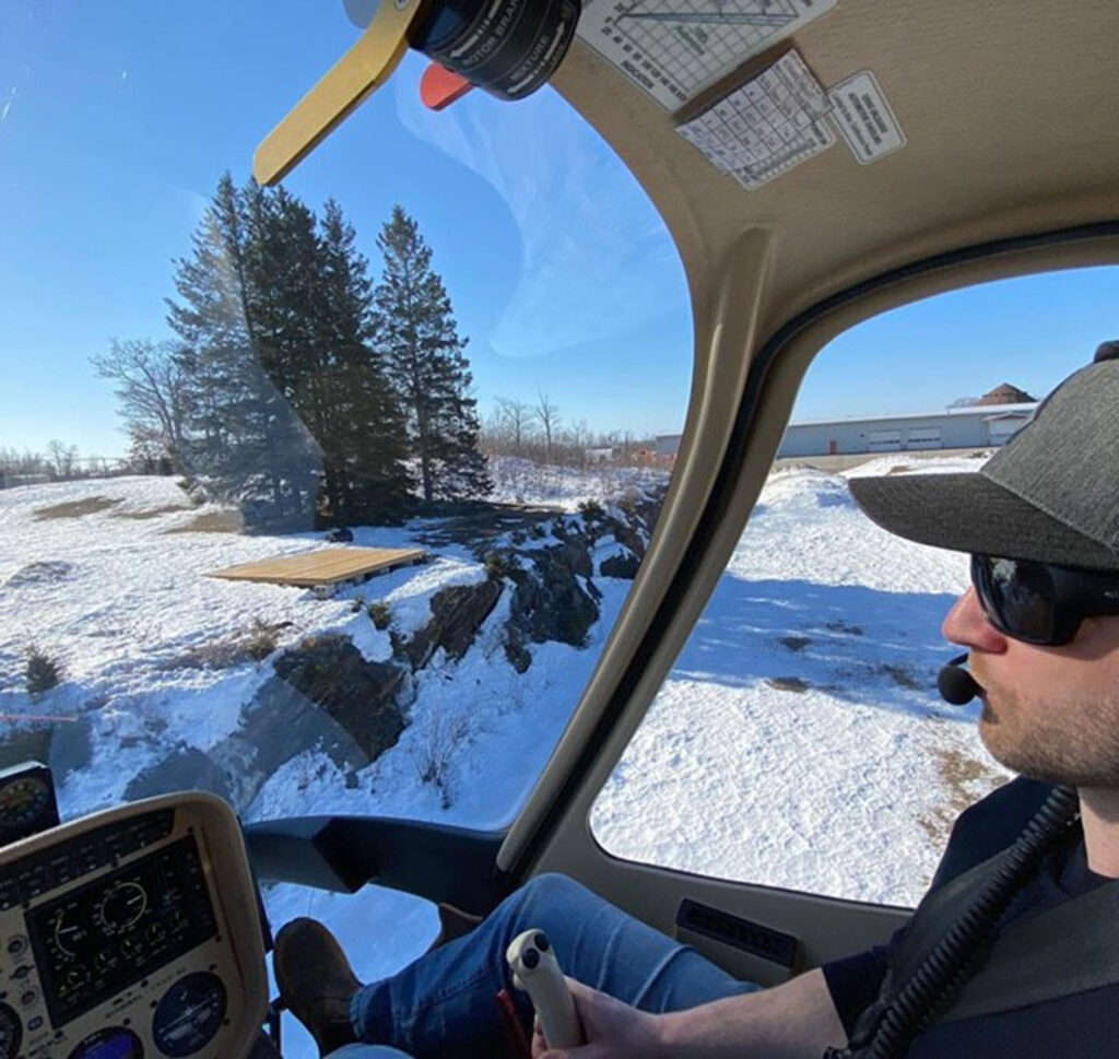 Helicopters Canada student Neal training on the Cabri.